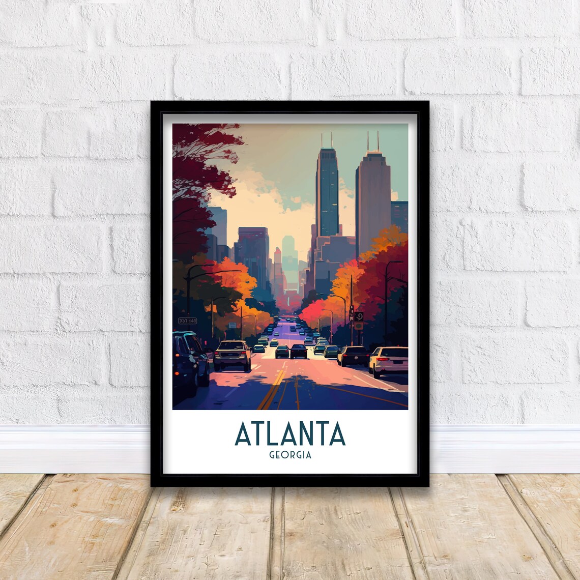 Atlanta Travel Poster, Georgia City Skyline Print - Image 2