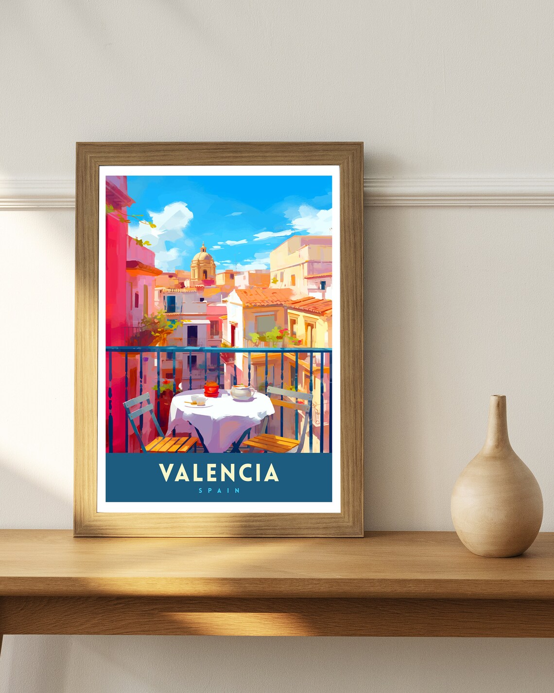Valencia Spain Vibrant Cityscape Art Print - Image 3