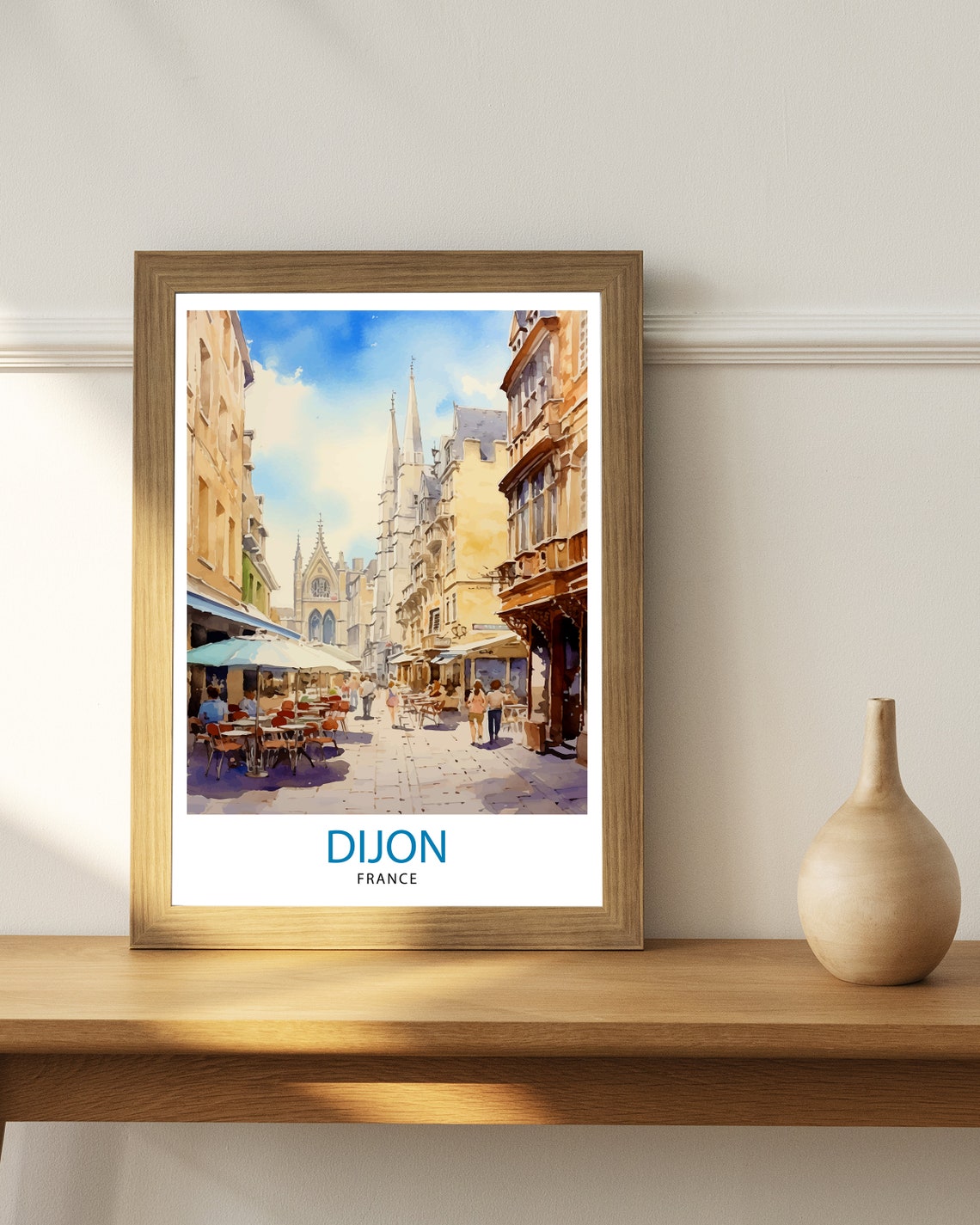 Dijon France Travel Print Dijon Wall Art Dijon Home Decor Dijon France Illustration Travel Poster Gift For Dijon France Home Decor - Image 2