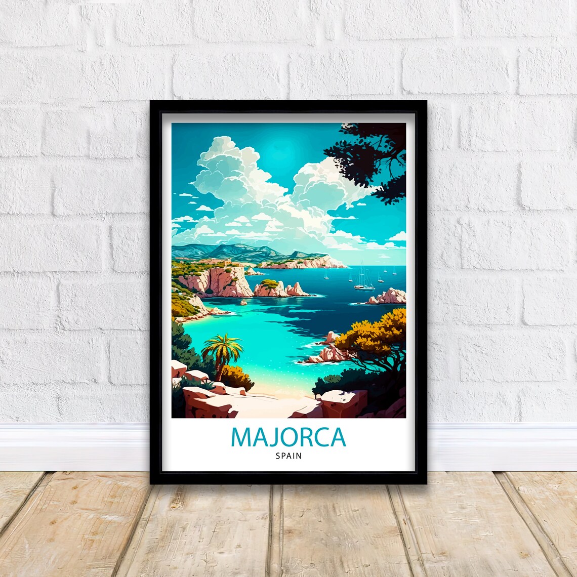 Majorca Spain Travel Poster, Majorca Wall Decor - Image 2