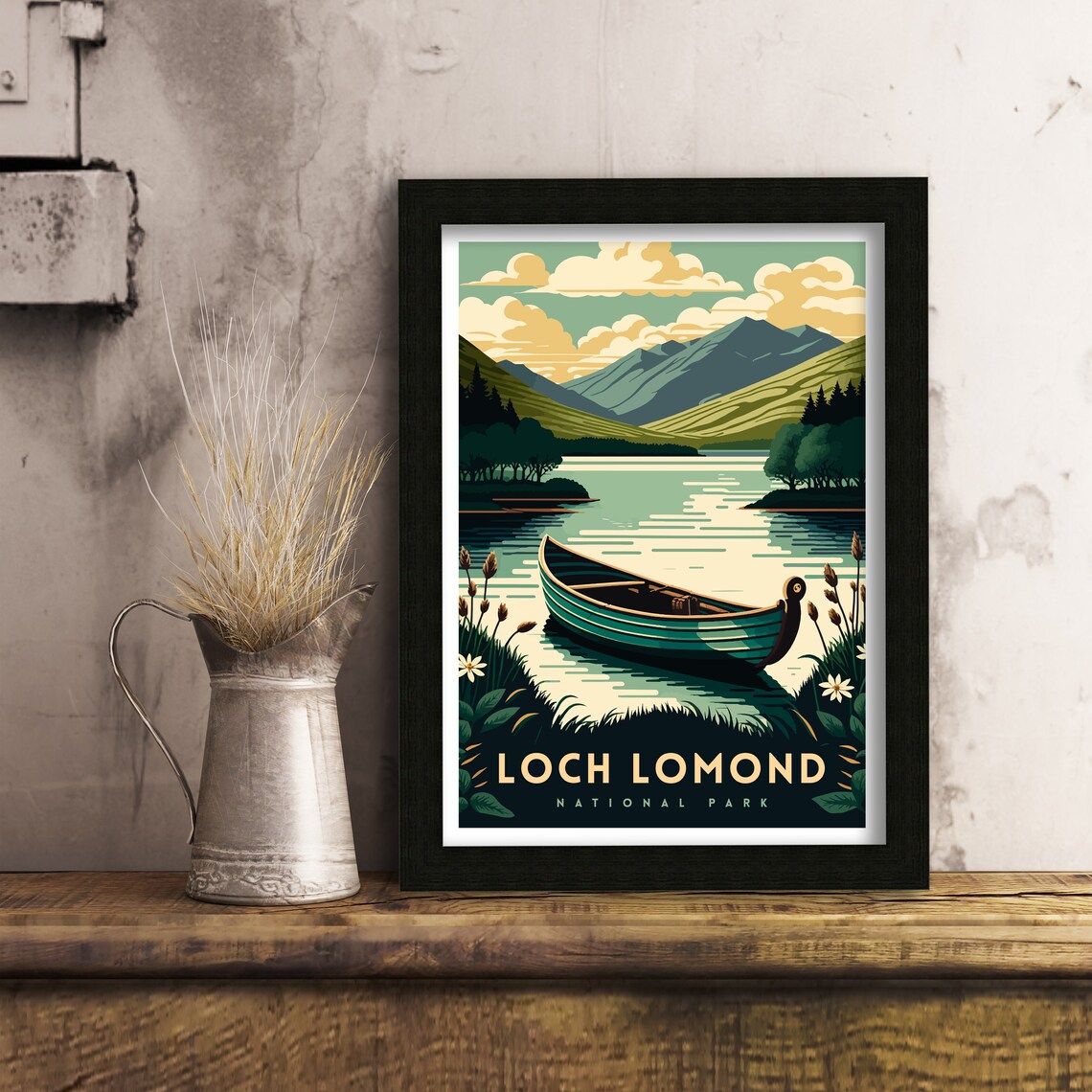 Loch Lomond Travel Print Scotland Loch Lomond Print Travel Poster Scotland Print Wall Art National Park Scottish Highlands - Image 3