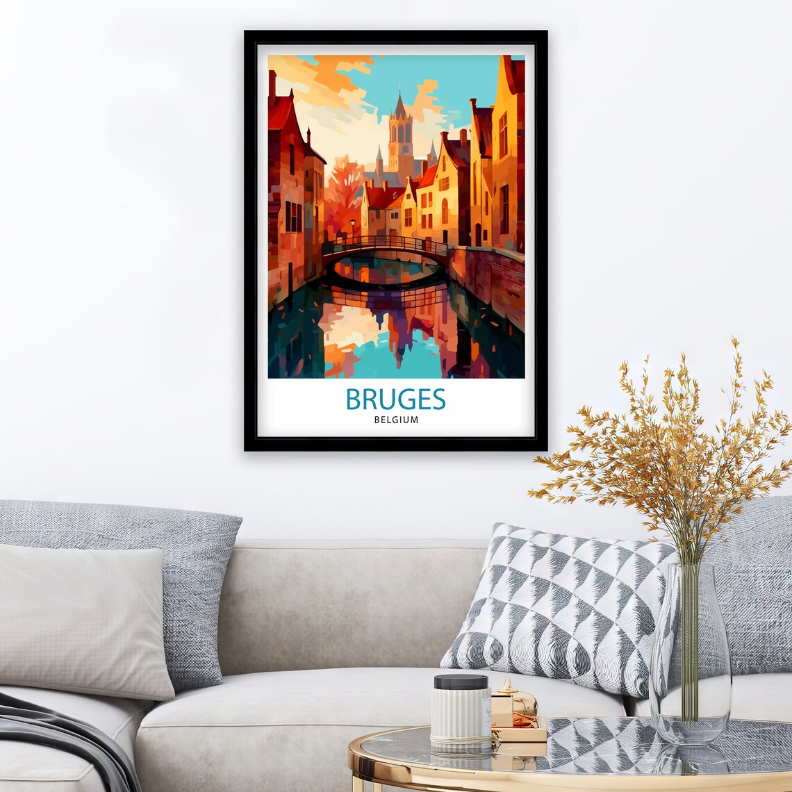 Bruges Belgium Travel Poster, Europe Wall Decor - Image 3