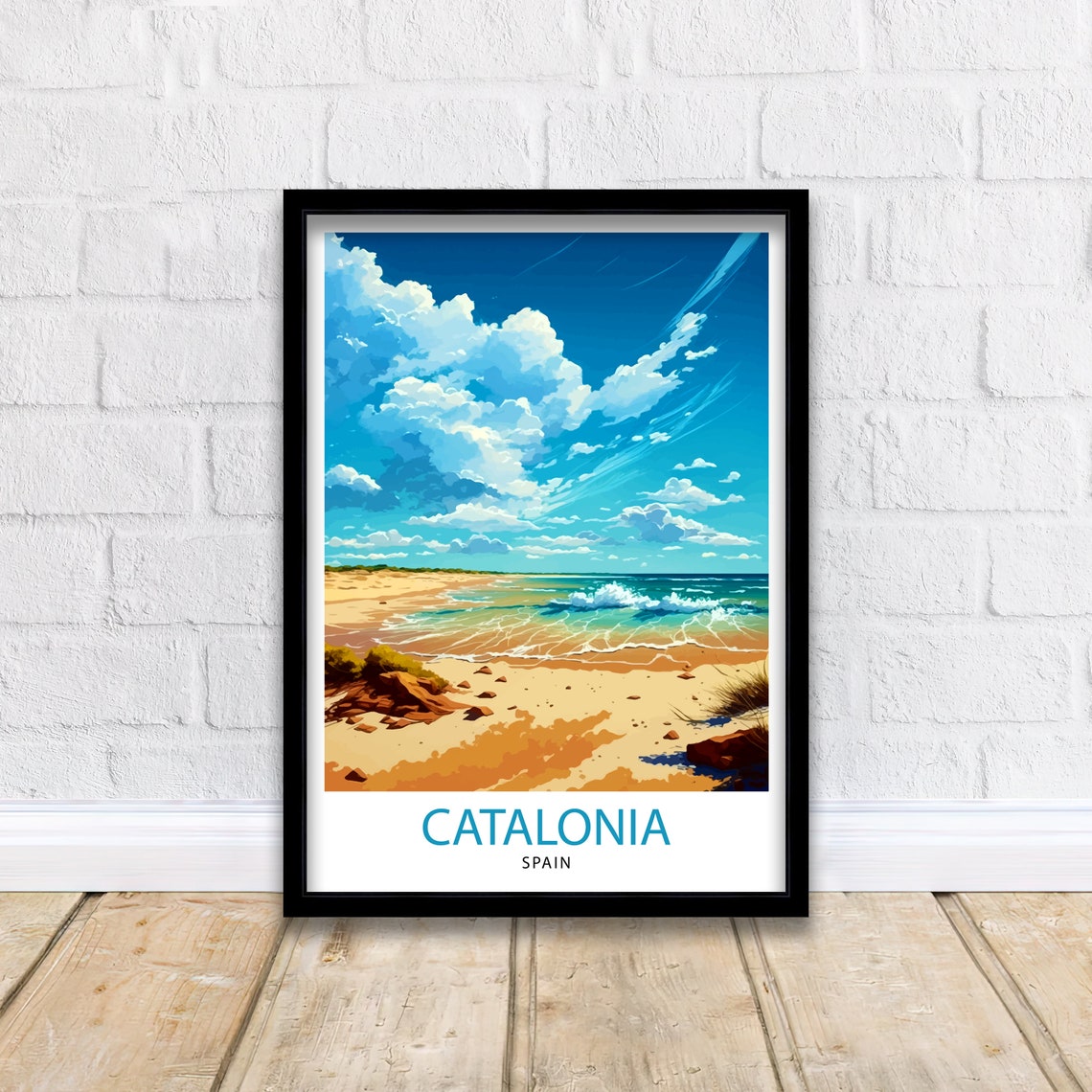 Catalonia Spain Travel Print Catalonia Wall Decor Catalonia Home Living Decor Catalonia Spain Illustration Travel Poster Gift For Catalonia - Image 2