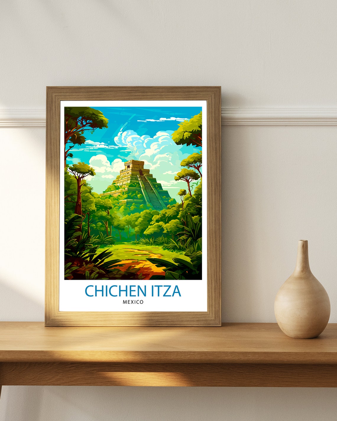 Chichen Itza Mexico Mayan Pyramid Jungle Ruins Ancient Travel Poster - Image 2