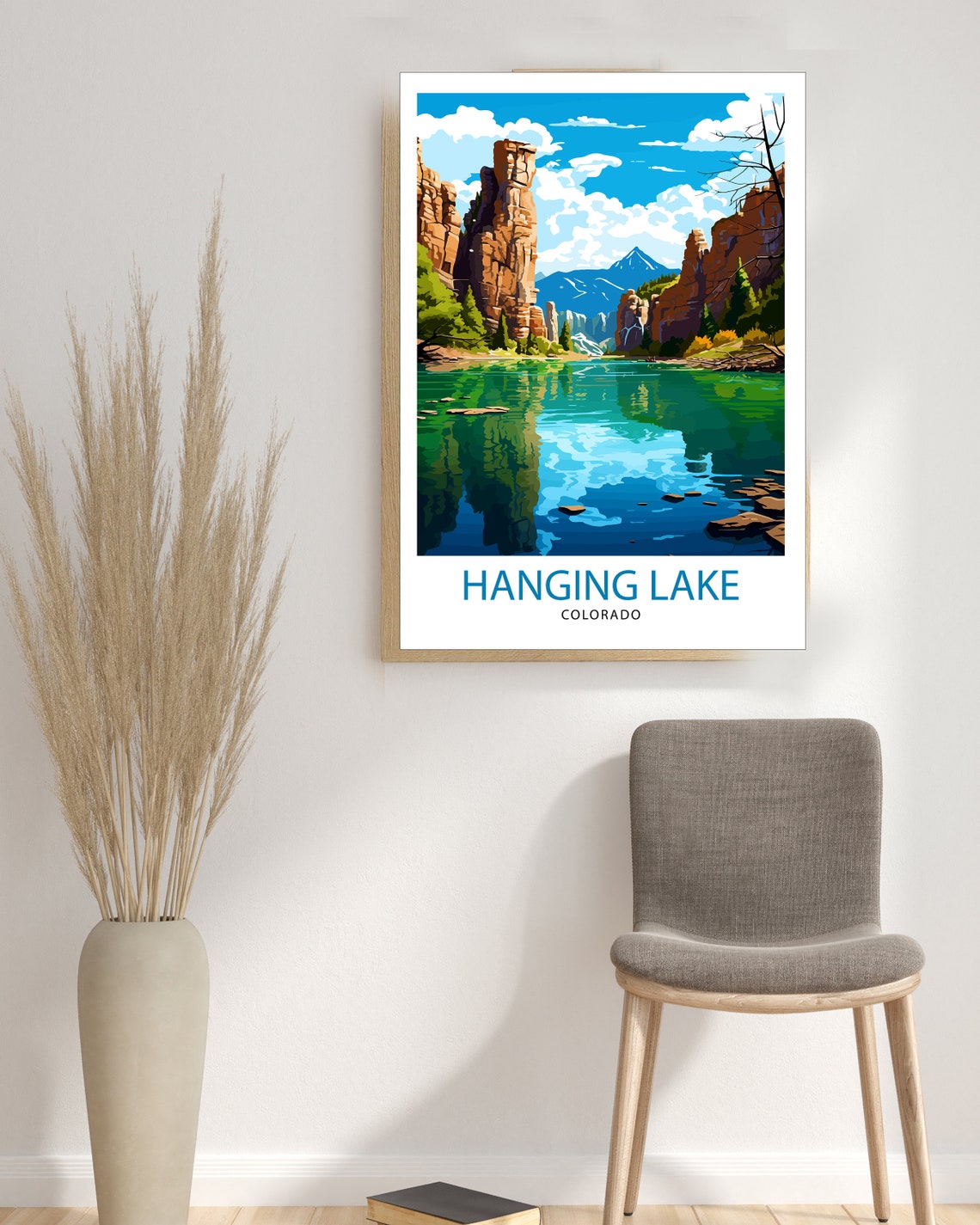 Hanging Lake Colorado Turquoise Cliffs Reflection Travel Poster - Image 3