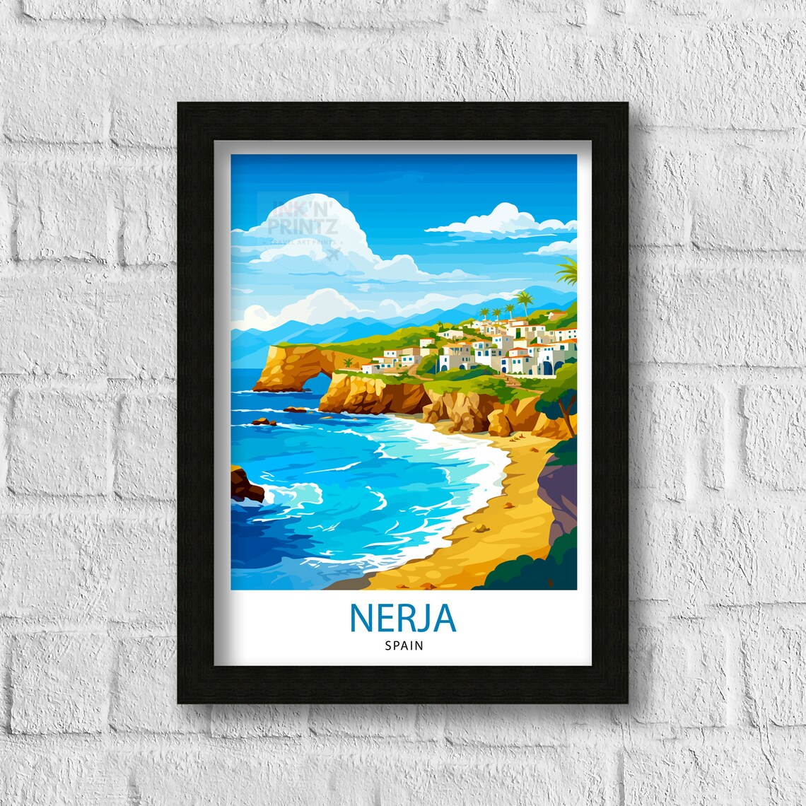Nerja Spain Travel Poster, European Wall Art - Image 3