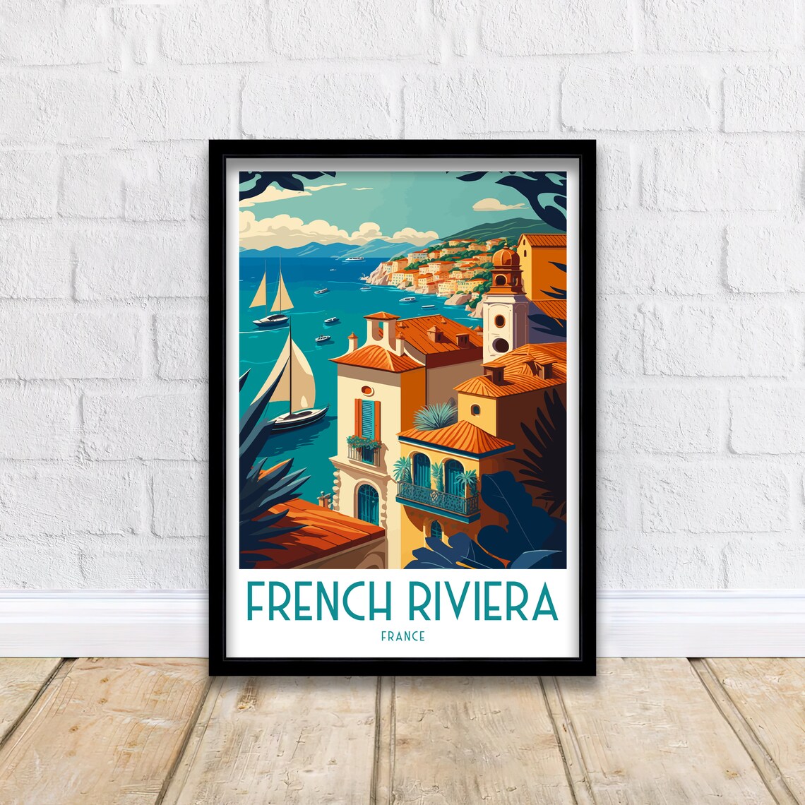 French Riviera Travel Print Travel Poster