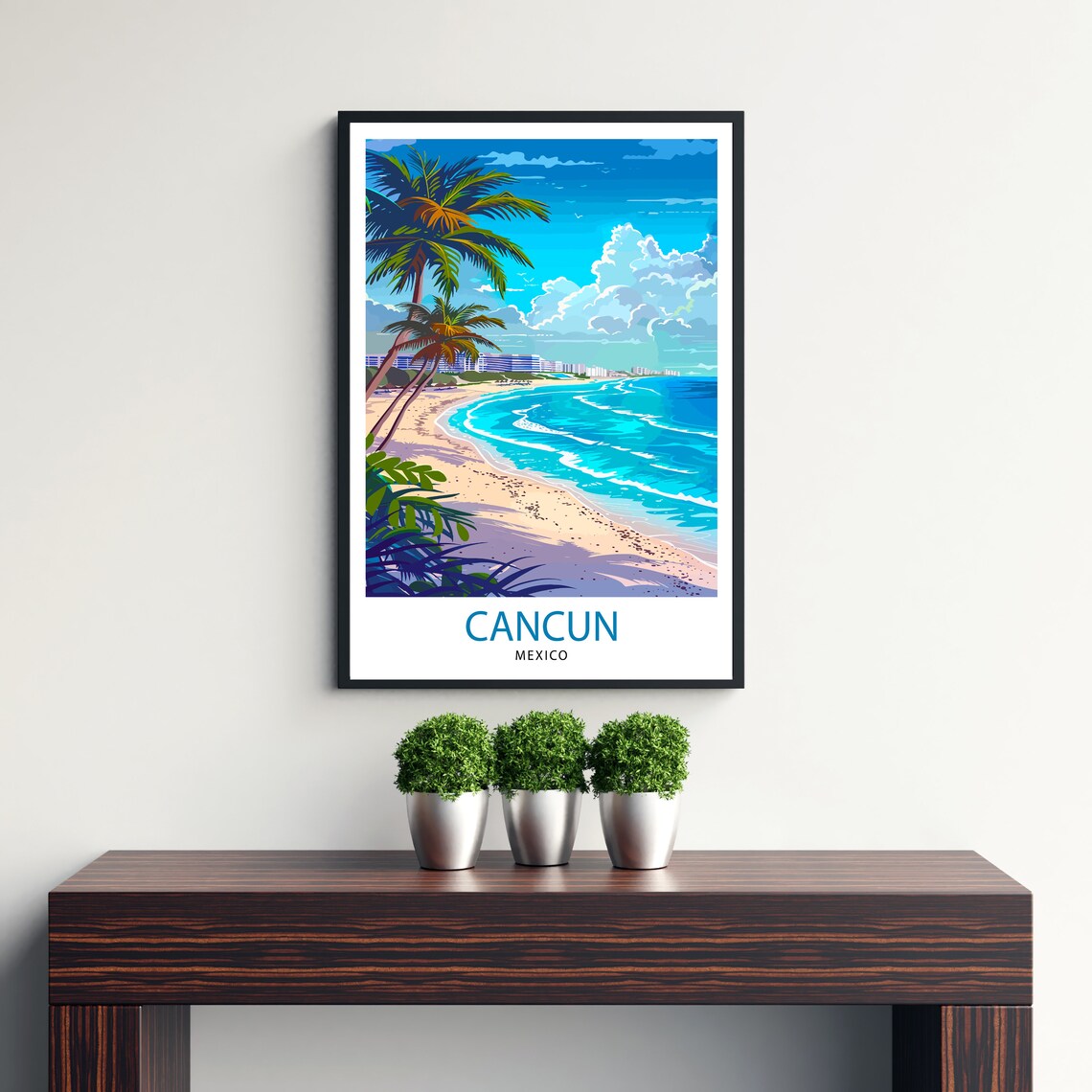 Cancun Mexico Travel Poster, World & Cultural Art - Image 3