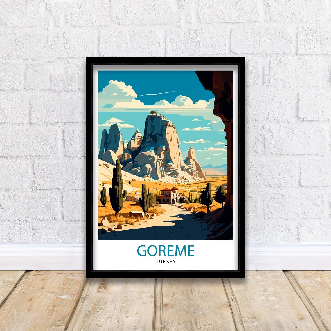 Goreme Turkey Fairy Chimneys Desert Rock Valley Travel Poster - Image 2