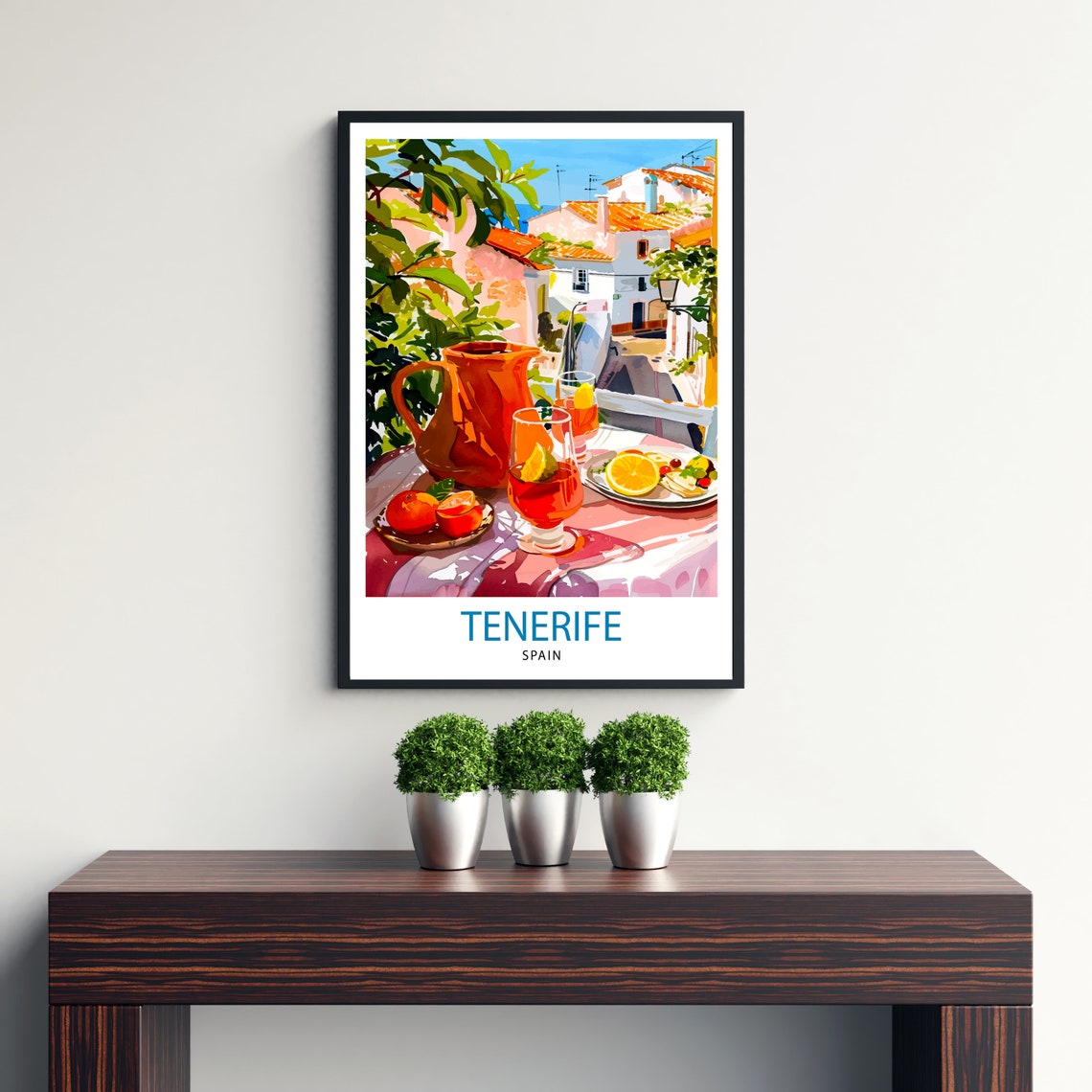 Tenerife Spain Sangria Terrace Seaside Cafe Holiday Art Poster - Image 2