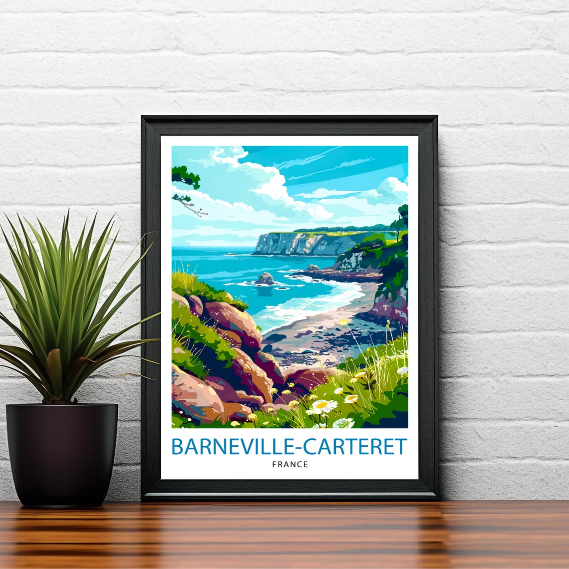 Barneville Carteret France Travel Print Wall Decor Wall Art Barneville Carteret Wall Hanging Home Barneville Carteret Gift Art Lovers - Image 2