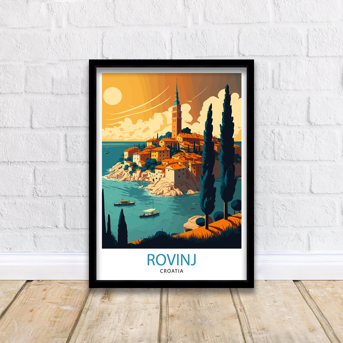 Rovinj Croatia Old Town Golden Sunset Harbor Adriatic Poster - Image 2