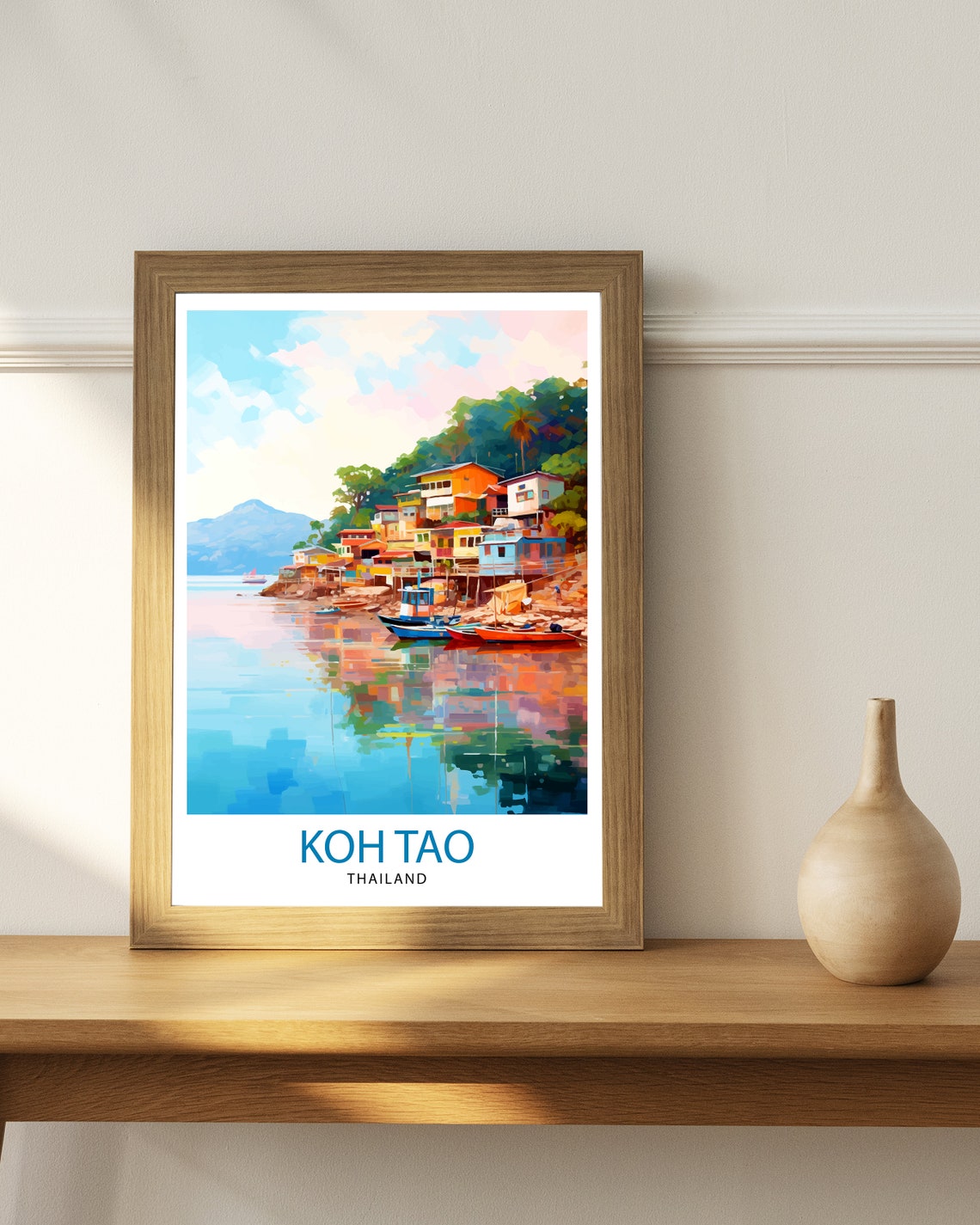 Koh Tao Thailand Travel Print Tropical Island Decor Koh Tao Poster Thailand Travel Prints Beach Art Print Island Illustration Koh Tao Wall - Image 3