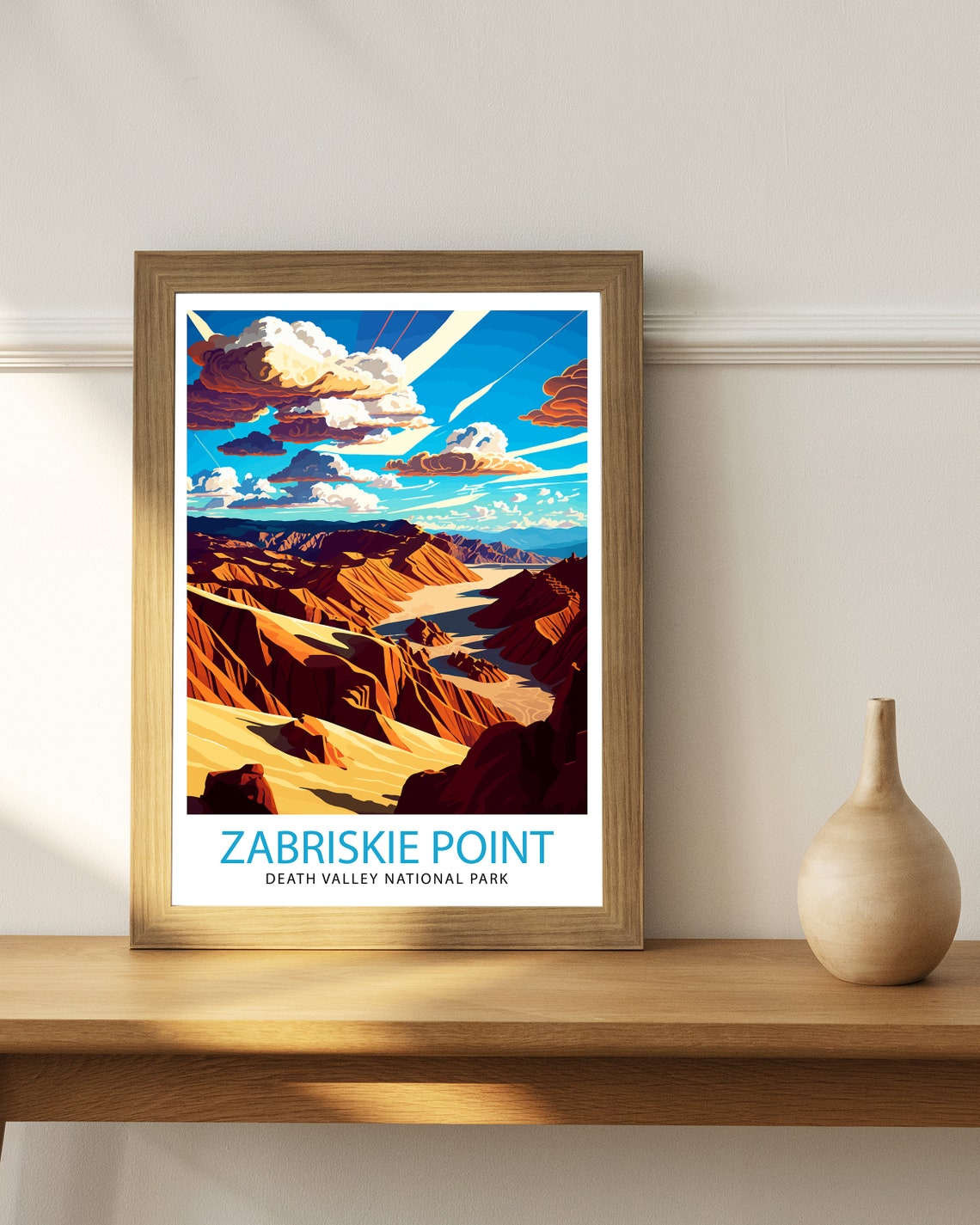 Zabriskie Point Death Valley Badlands Golden Dunes Travel Poster - Image 3