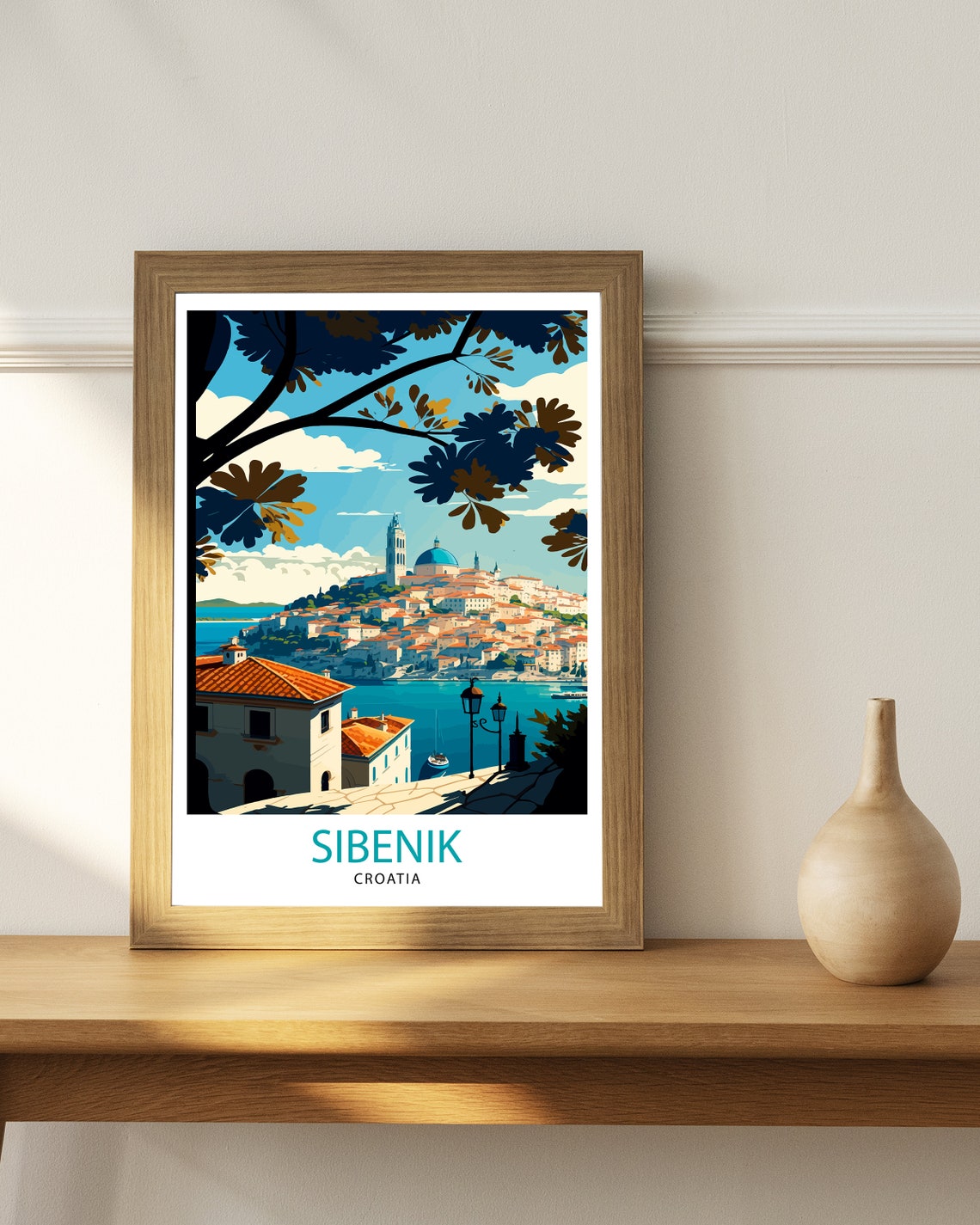 Sibenik Croatia Travel Print Sibenik Wall Art Sibenik Poster Croatia Travel Prints Sibenik Art Print Sibenik Illustration Sibenik Home Decor - Image 2