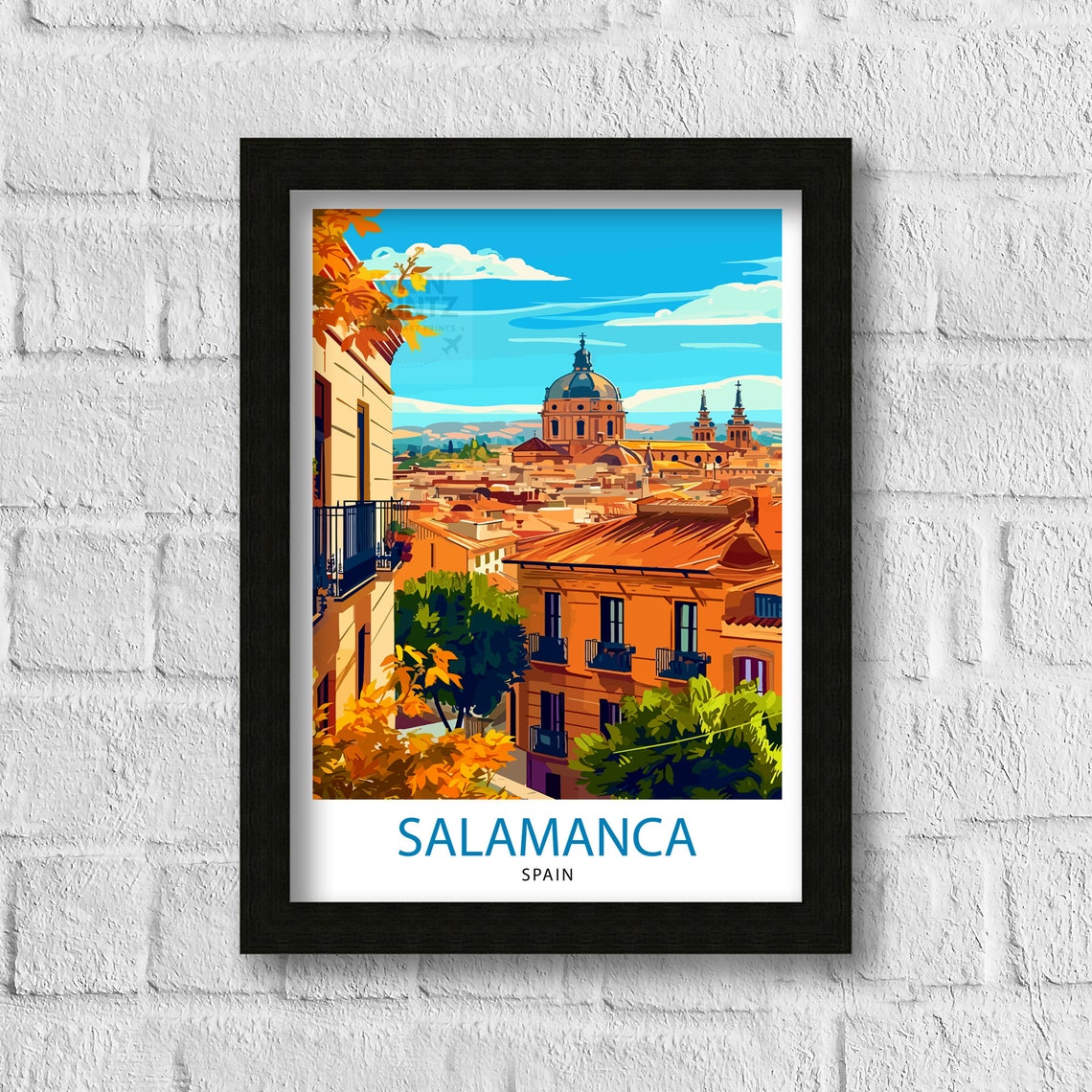 Salamanca Spain Travel Print Salamanca Wall Art Salamanca Illustration Spain Travel Poster Salamanca Gift Spain Home Decor - Image 3