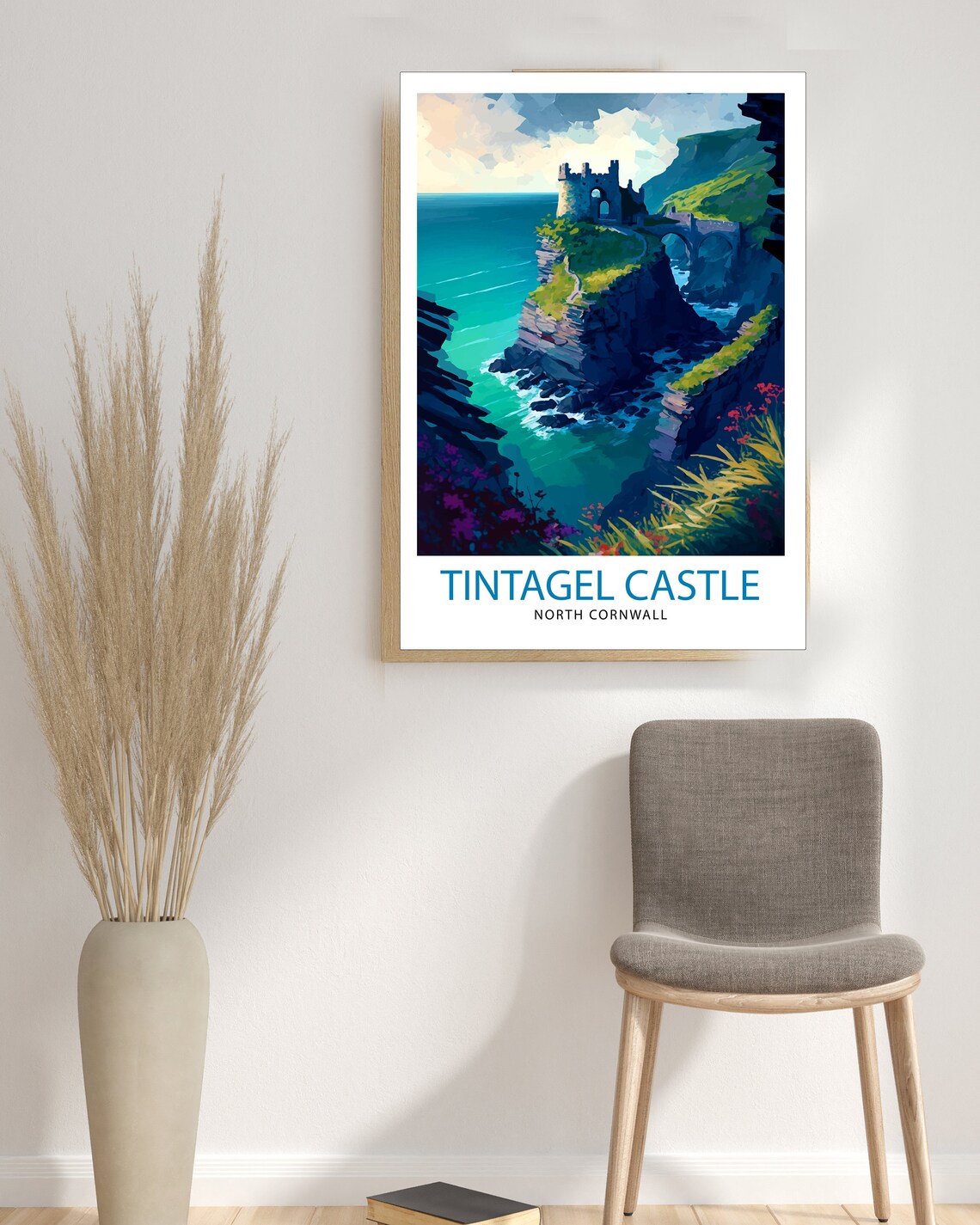 Tintagel Castle Travel Poster, Cornwall Landmark - Image 3