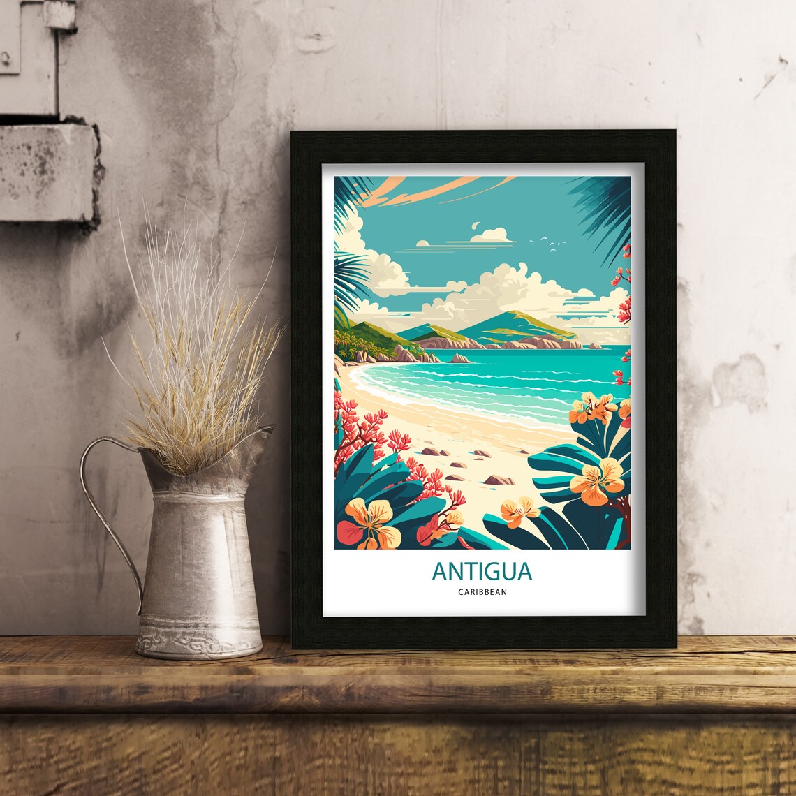 Antigua Travel Poster, Antigua And Barbuda Travel Art - Image 3
