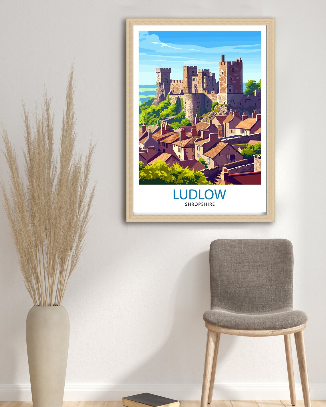 Ludlow Shropshire Travel Poster, Heritage Town Illustration - Image 2