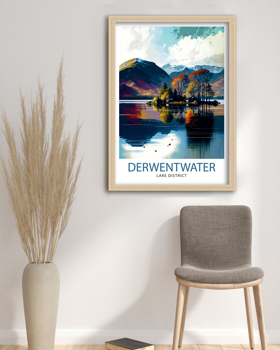 Derwentwater Cumbria Travel Poster, Home Decor - Image 3