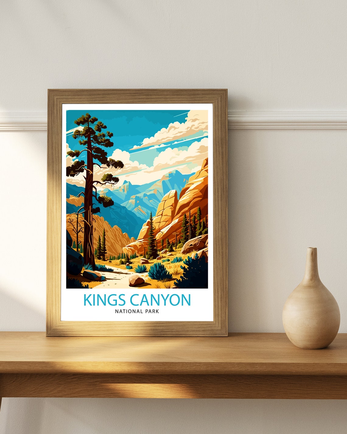 Kings Canyon National Park Travel Print Kings Canyon Wall Art California National Park Illustration Travel Poster Gift For Kings Canyon - Image 2