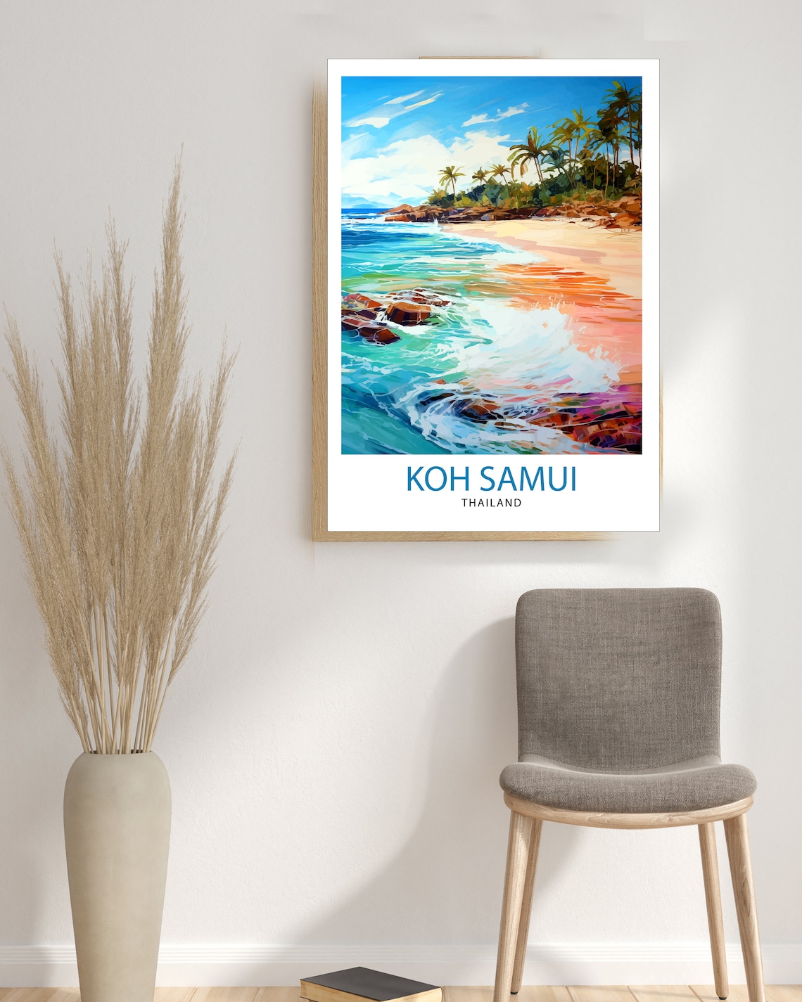 Koh Samui Thailand Travel Poster, Island Illustration - Image 3
