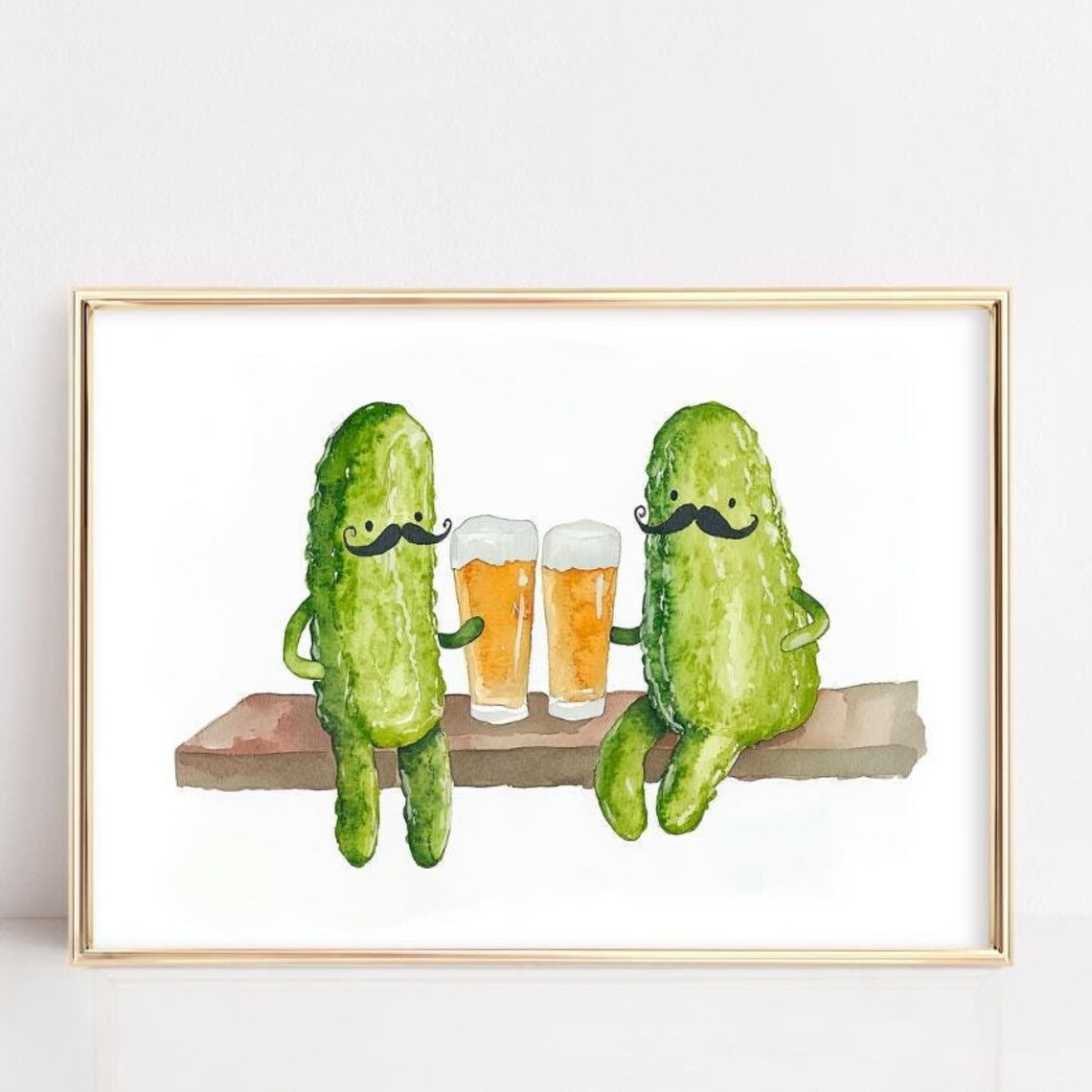 Whimsical Pickles With Mustaches, Fun Kitchen Decor