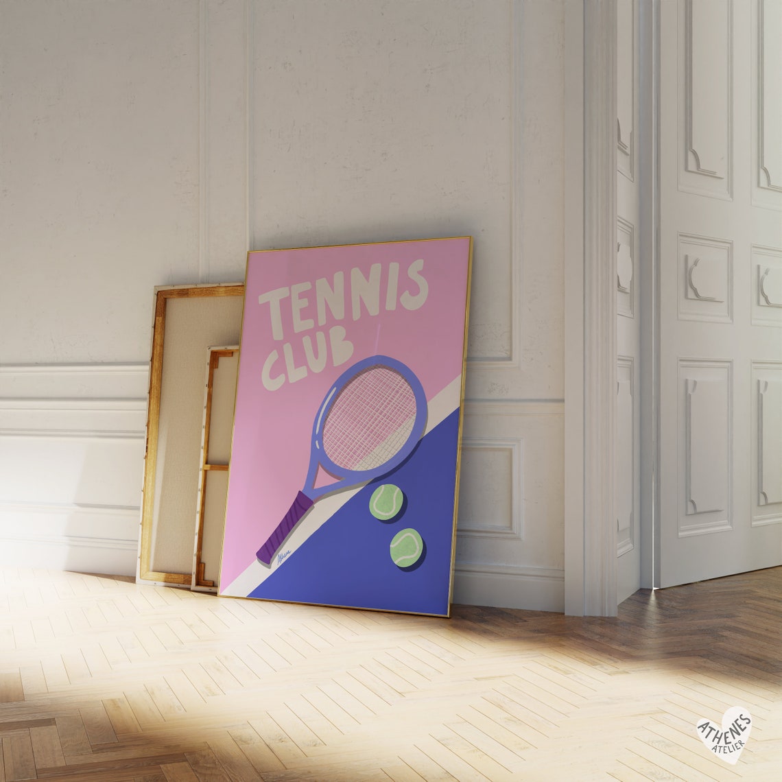 Tennis Poster Art, Danish Pastel Decor