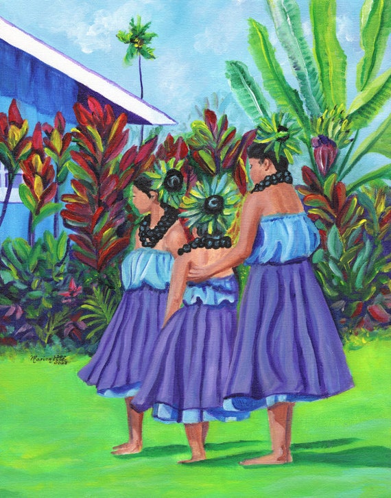 The Hula Dancers Kauai Hawaii Art Print