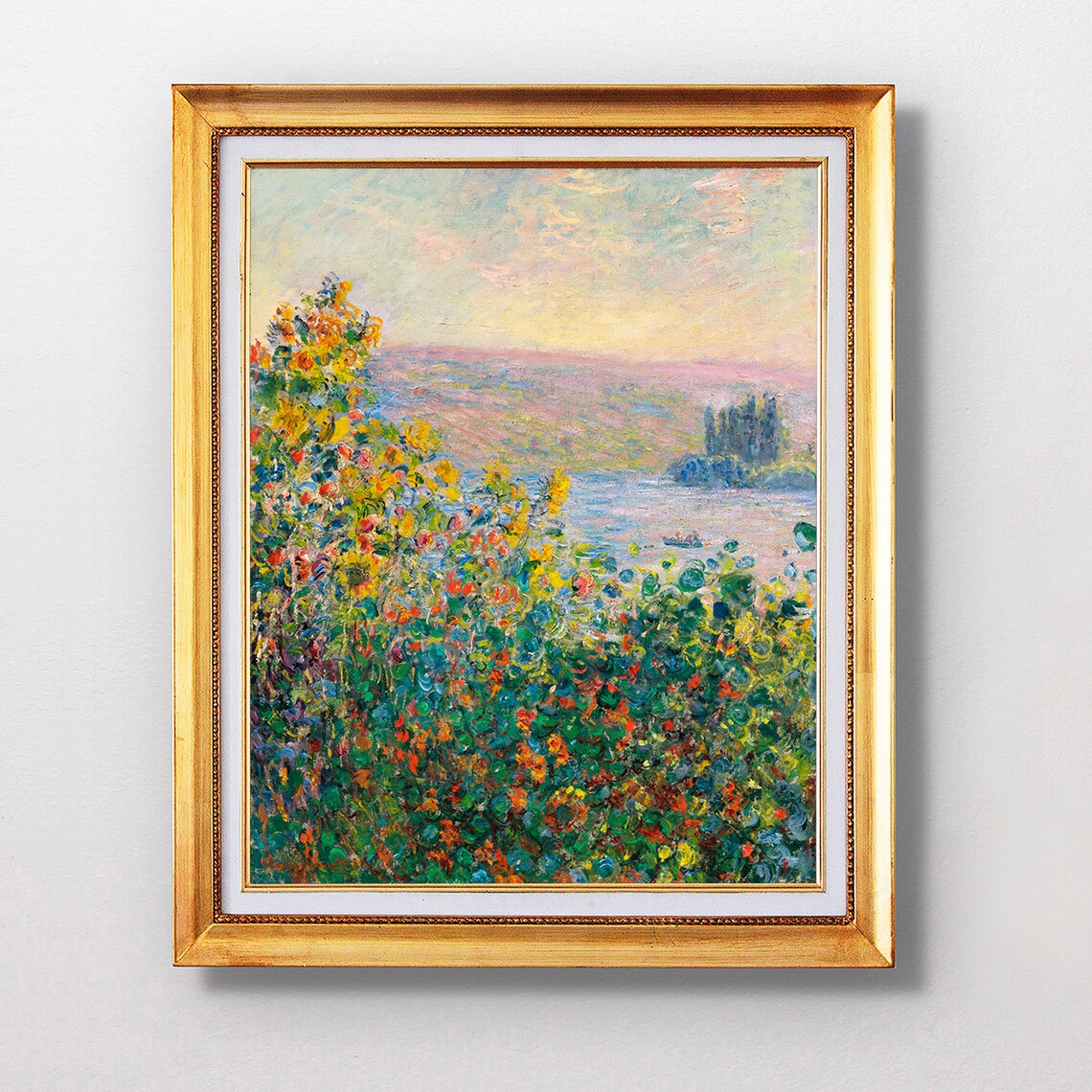 Claude Monet Flower Beds At Vtheuil Fine Art Glice 1881 Sku 0096