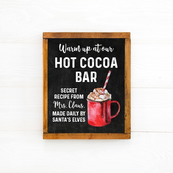 Hot Cocoa Sign Holiday Decor Christmas Art Print