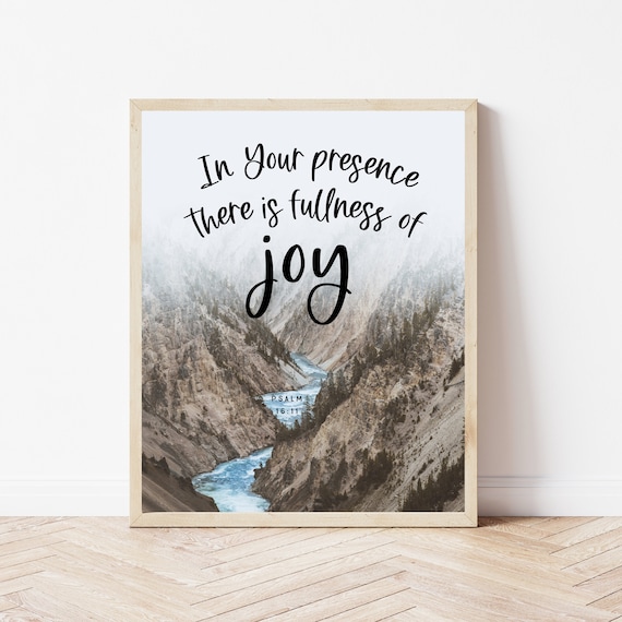 Psalm 16 11 Fullness Of Joy Canyon River Landscape Scripture Poster