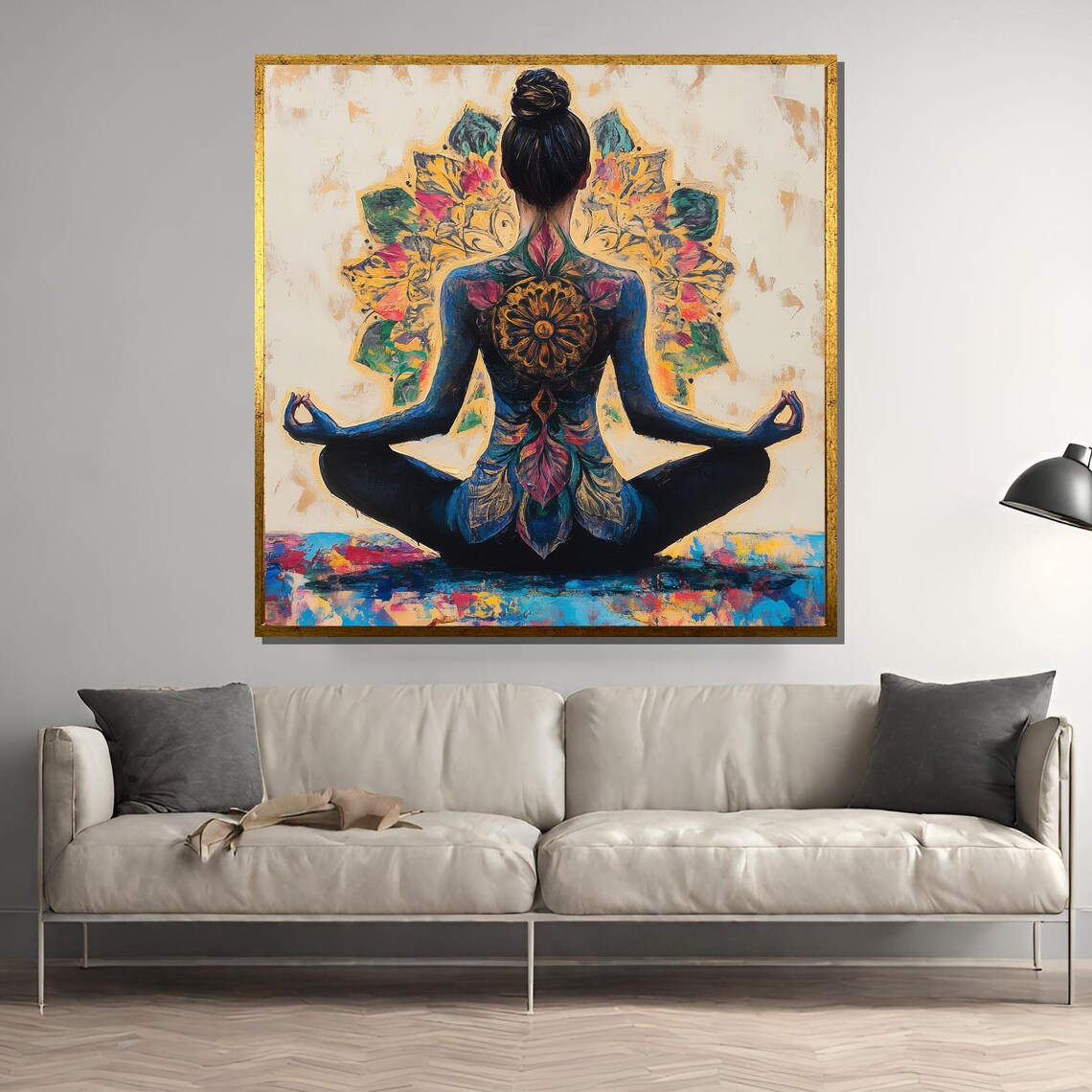 Mandala Yoga Meditation, Spiritual Lady Art Print