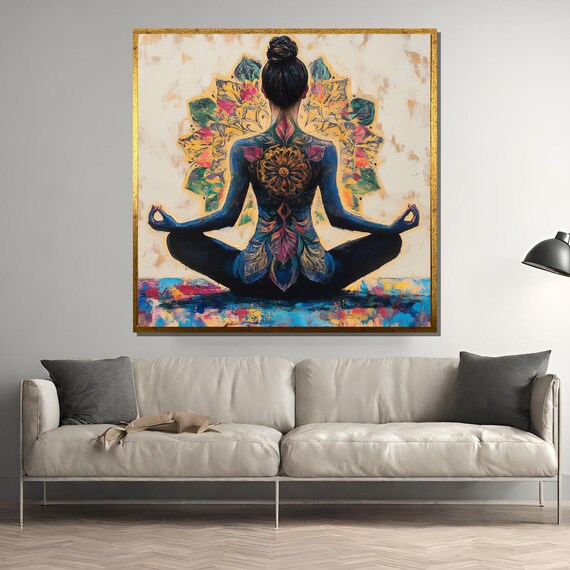 Mandala Yoga Meditation, Spiritual Lady Art Print
