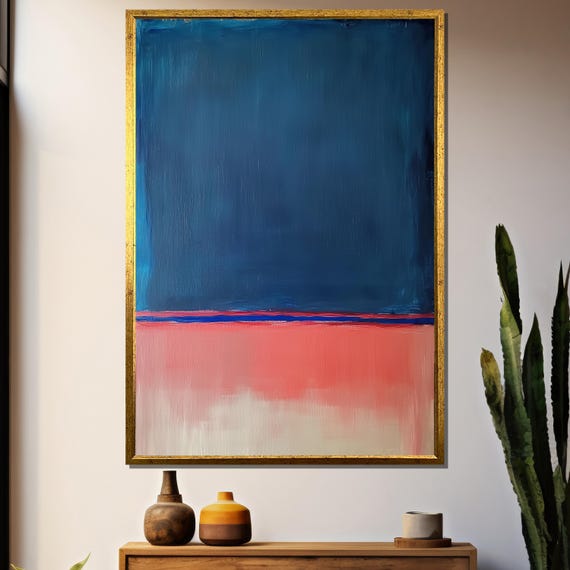 Mark Rothko Deep Blue And Pink Abstract Art