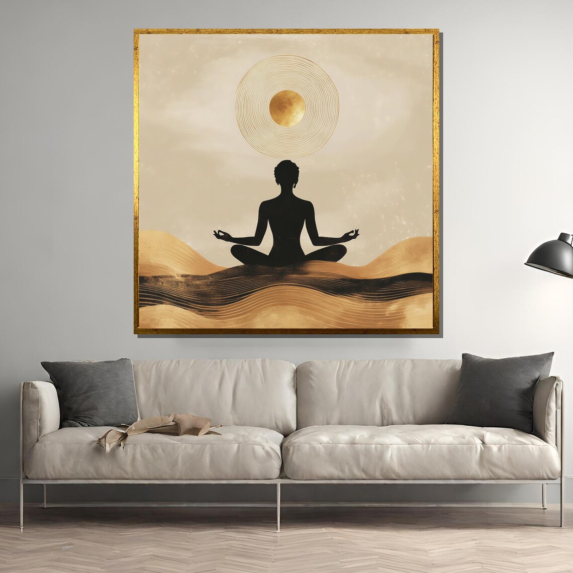 Golden Meditation, Zen Minimalist Yoga Poster
