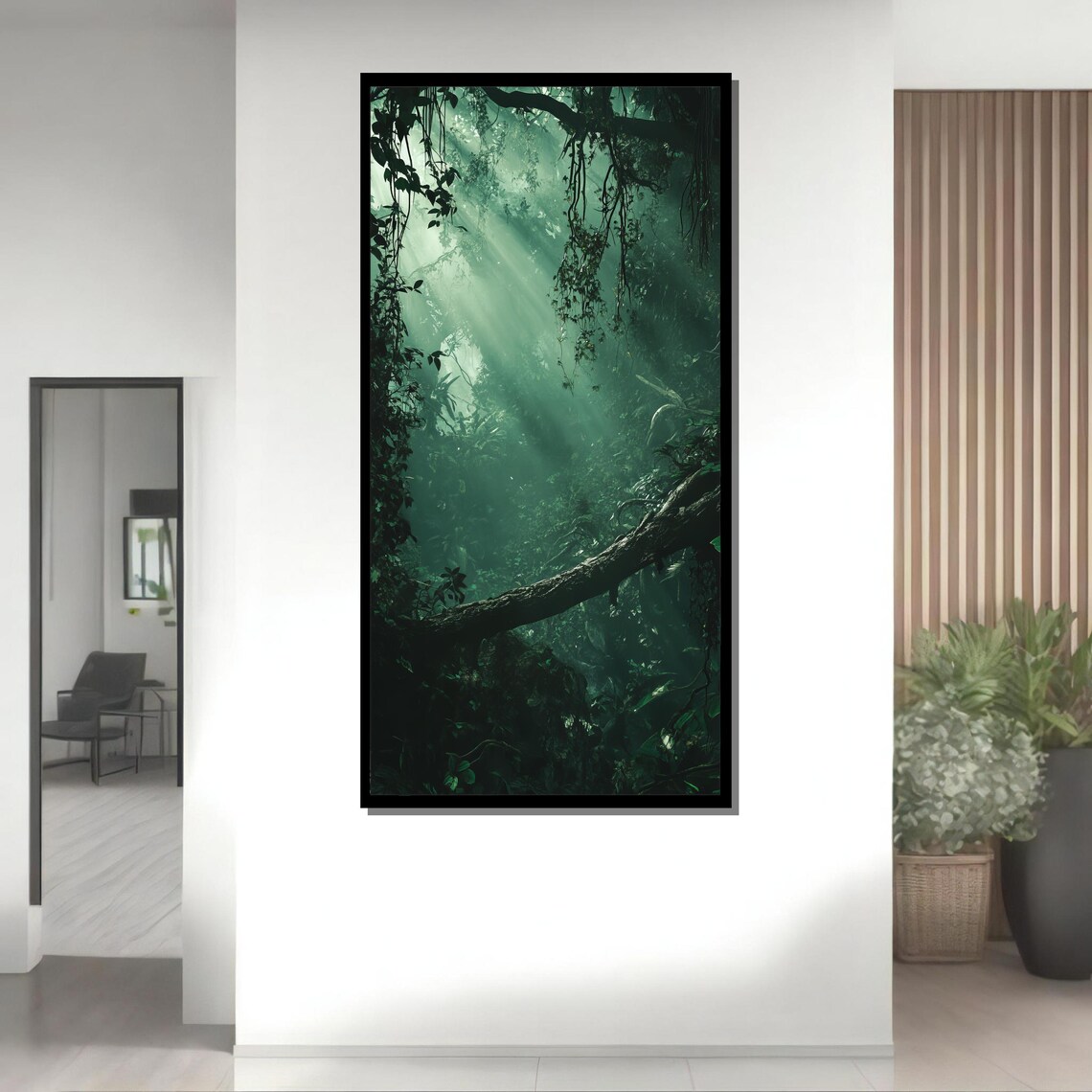 Mystical Jungle Forest Painting, Tropical Nature Art Print - Image 2