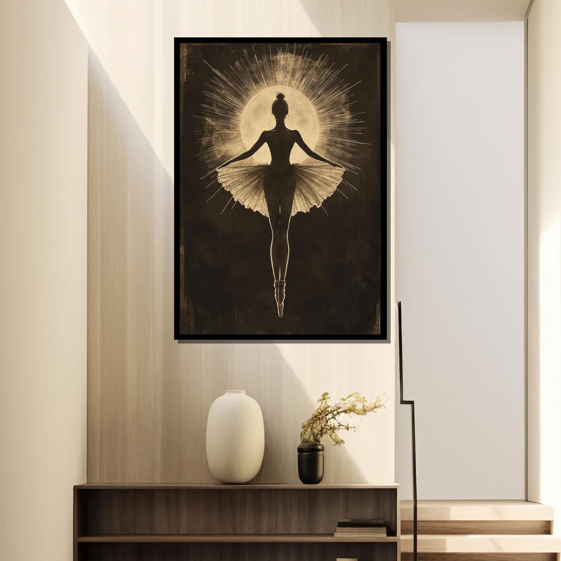 Mystical Moonlit Ballerina Silhouette, Celestial Art Print - Image 2