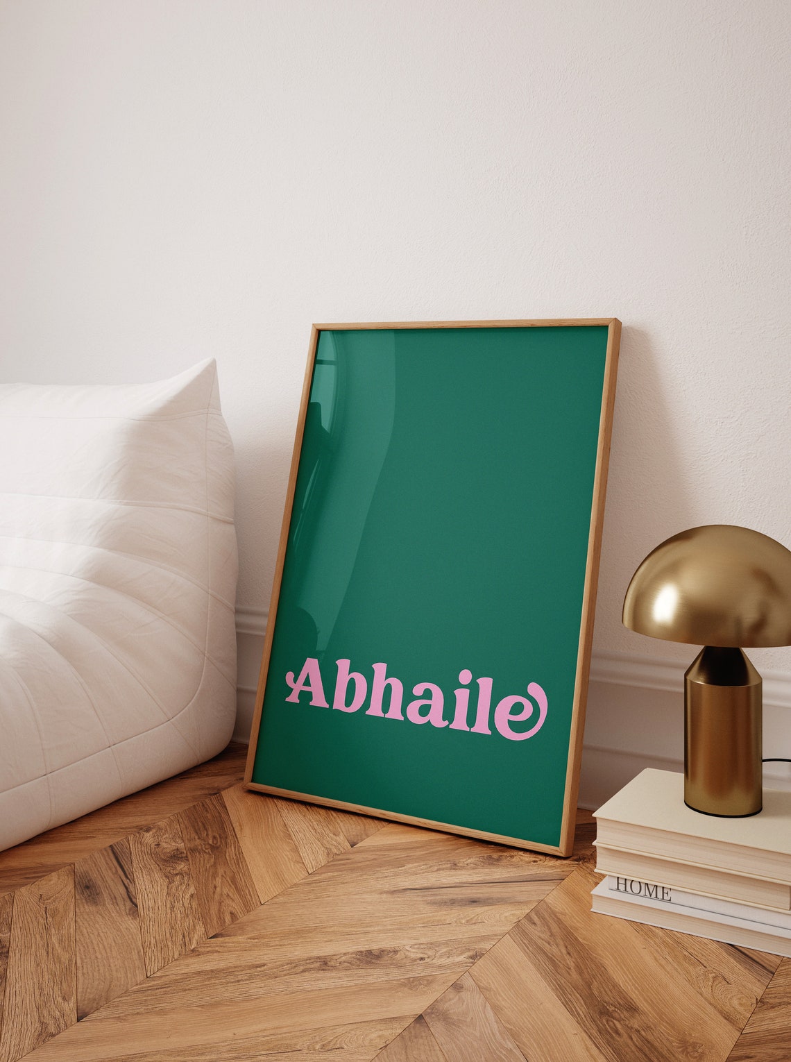 Abhaile Irish Home Word Pink Retro Typography Green Decor Poster - Image 5