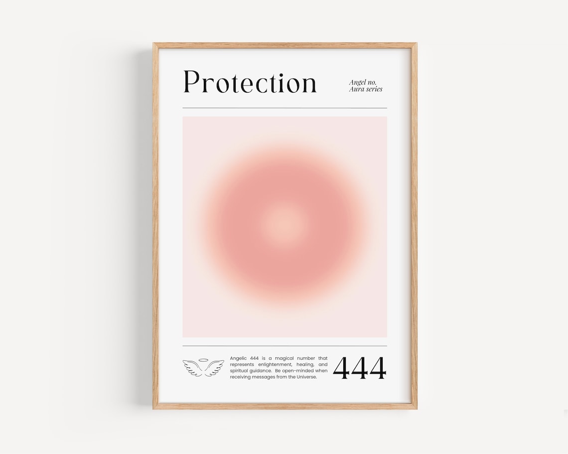 Angel Number 444 Protection Aura Gradient Spiritual Aura Poster