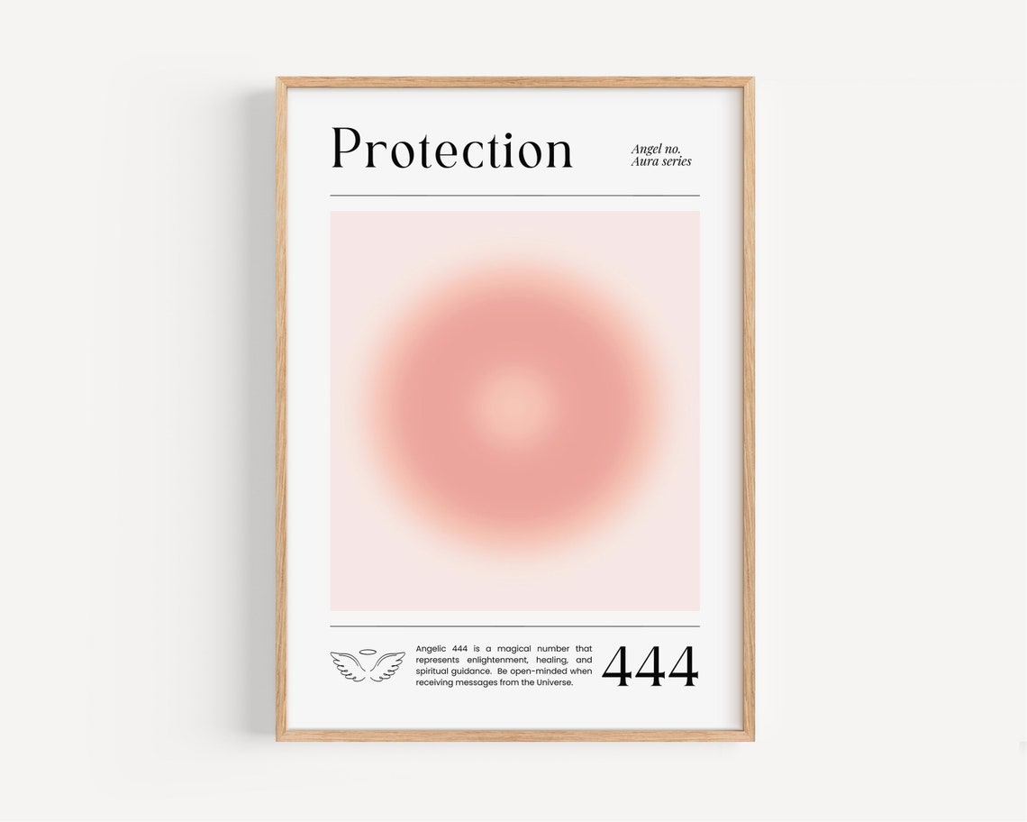 Angel Numbers Poster 444 Print Gradient Wall Art Spiritual Print Gradient Home Decor Positive Affirmation Print