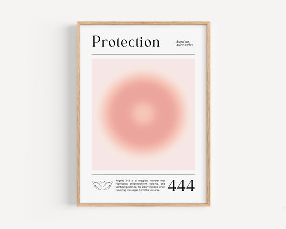 Angel Numbers Poster 444 Print Gradient Wall Art Spiritual Print Gradient Home Decor Positive Affirmation Print