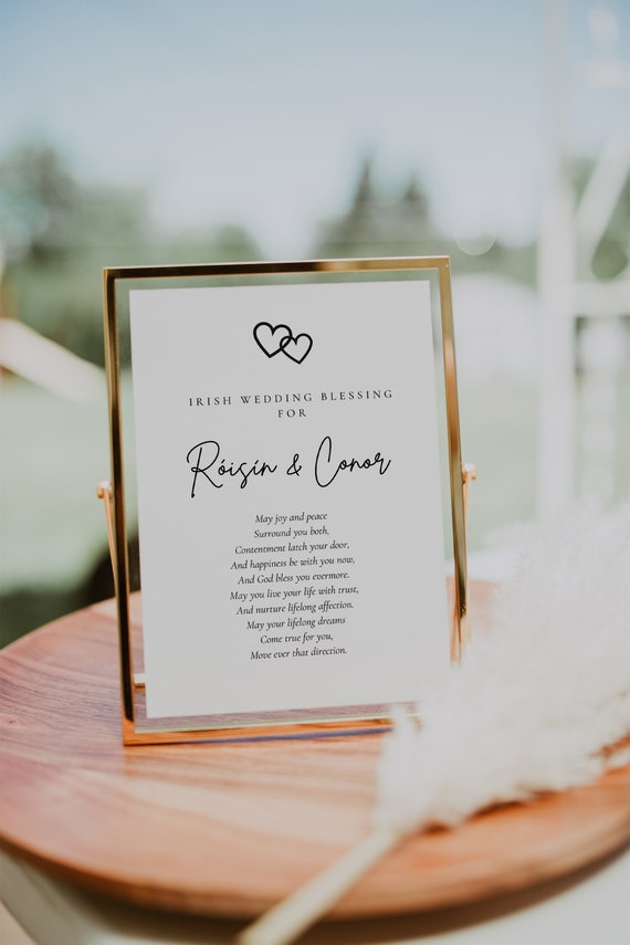Irish Wedding Blessing Personalized Marriage Gift Print