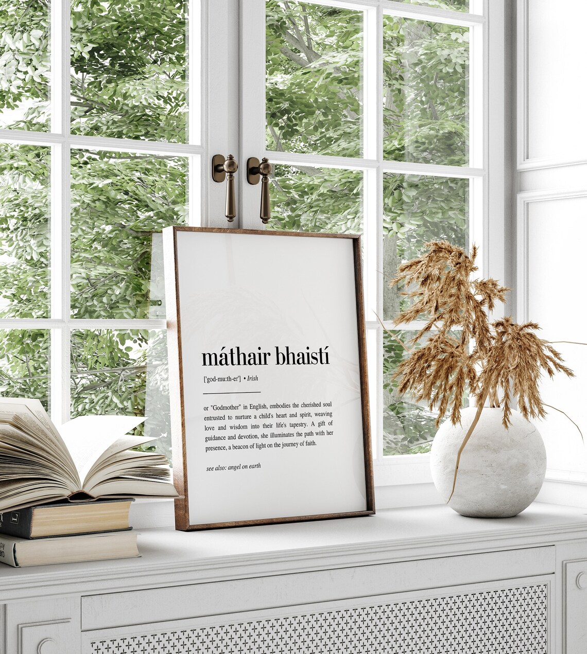 Mthair Bhaist Irish Definition Art Print, Godmother Gift - Image 2