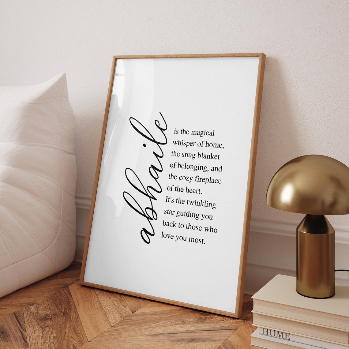 Abhaile Definition Irish Word for Home Script Typography Poster