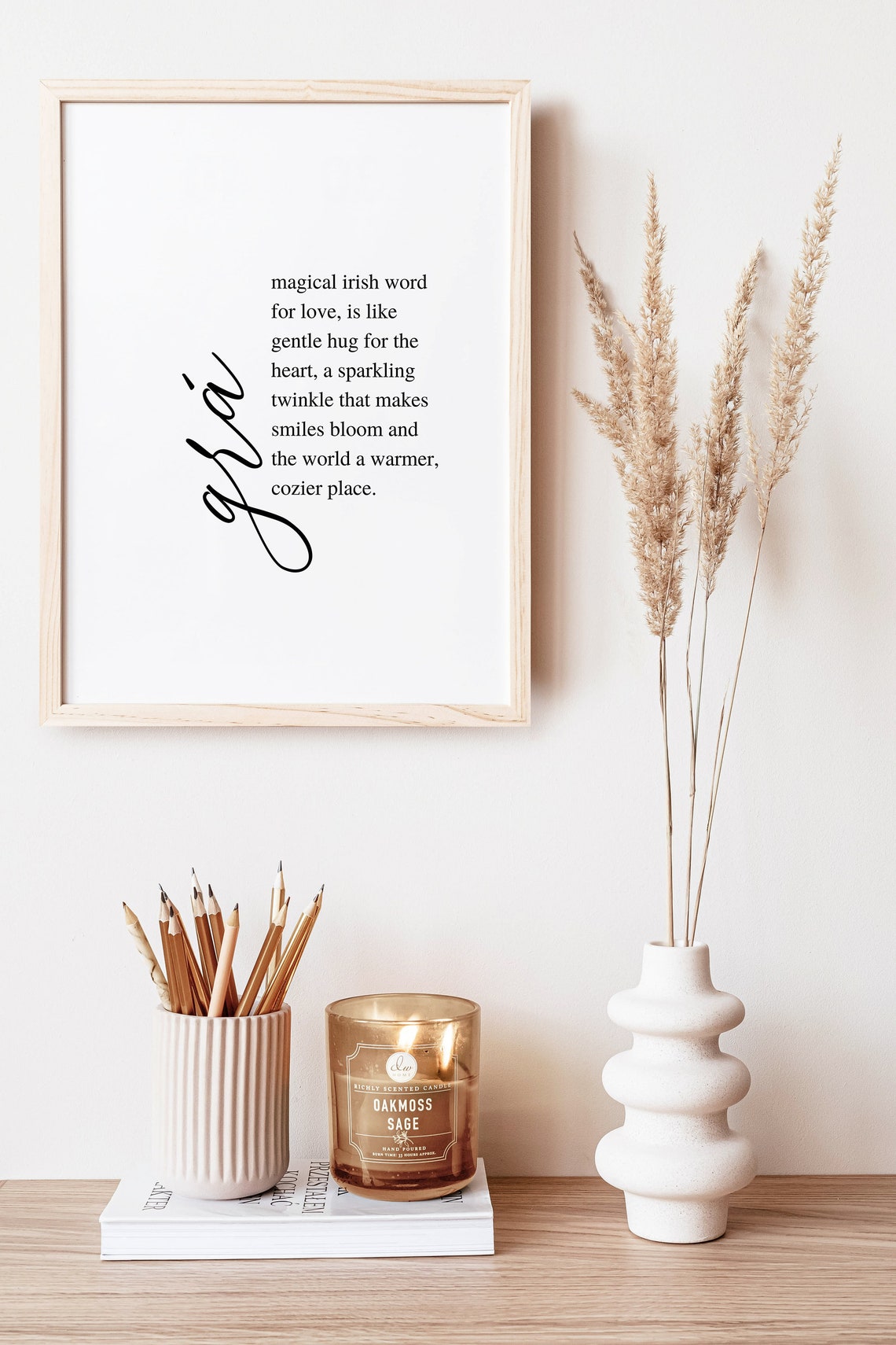 Gra Irish Word for Love Script Definition Romantic Typography Poster - Image 5