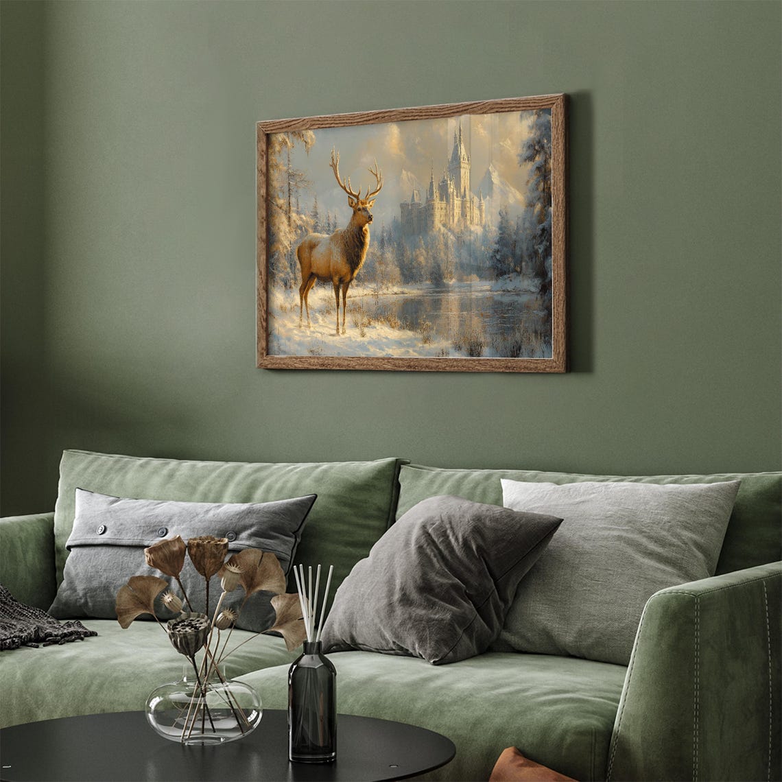 Vintage Reindeer In Snow Frame Tv Art Deer Oil Painting Winter Frame Tv Art Country Farmhouse Screensaver Woodland Animal - Image 5