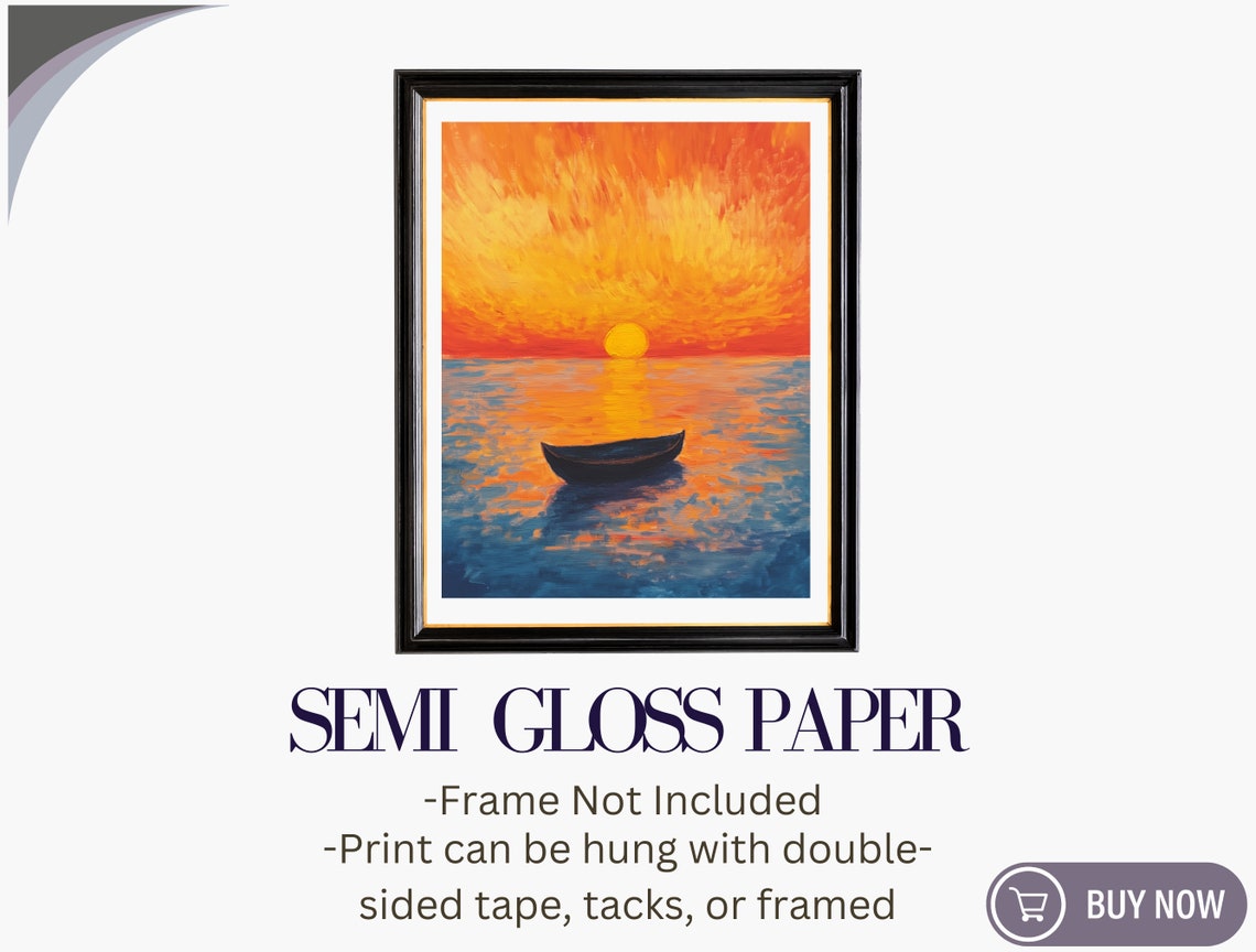 Coastal Wall Art Bold Maximalist Wall Decor Vibrant Van Gogh Inspired Print Impressionist Decor Abstract Sun Art For Bedroom - Image 6