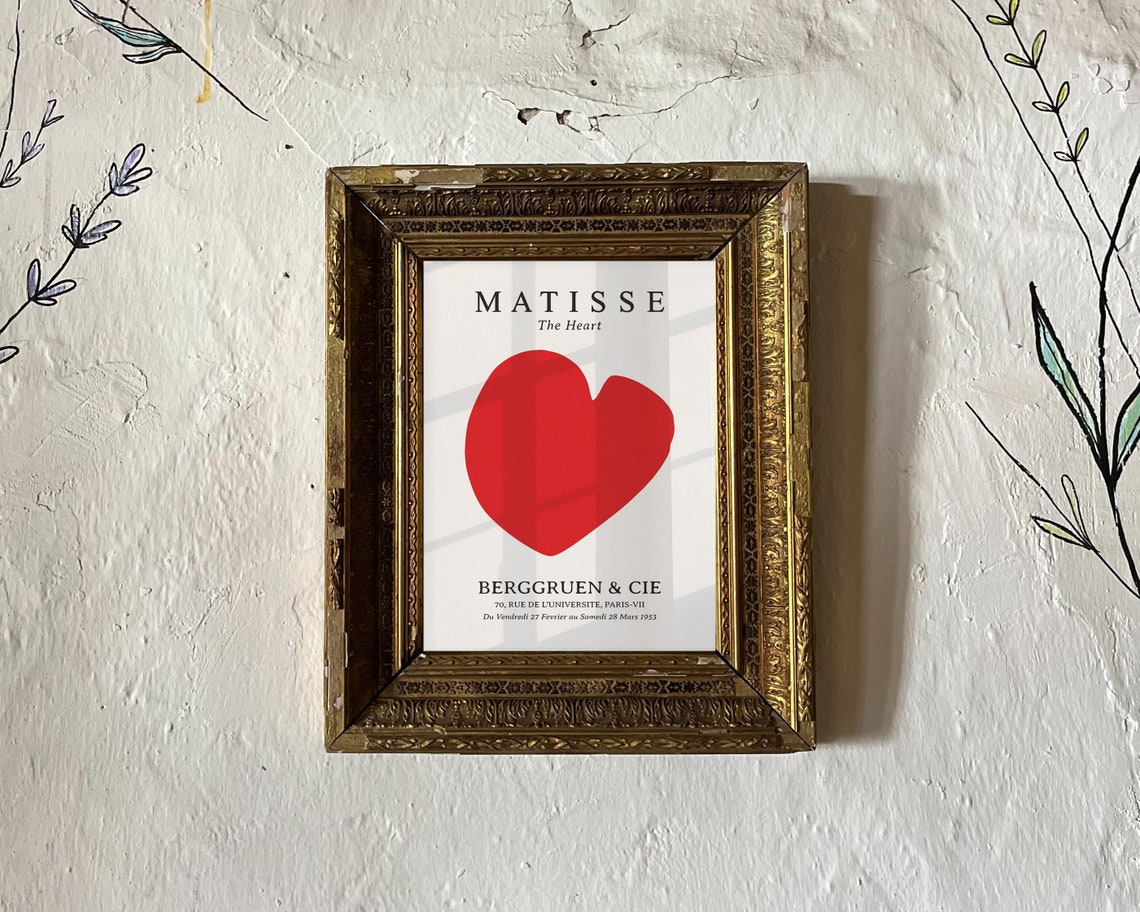 Matisse The Heart 1953 Exhibition Poster Red Heart Berggruen - Image 2