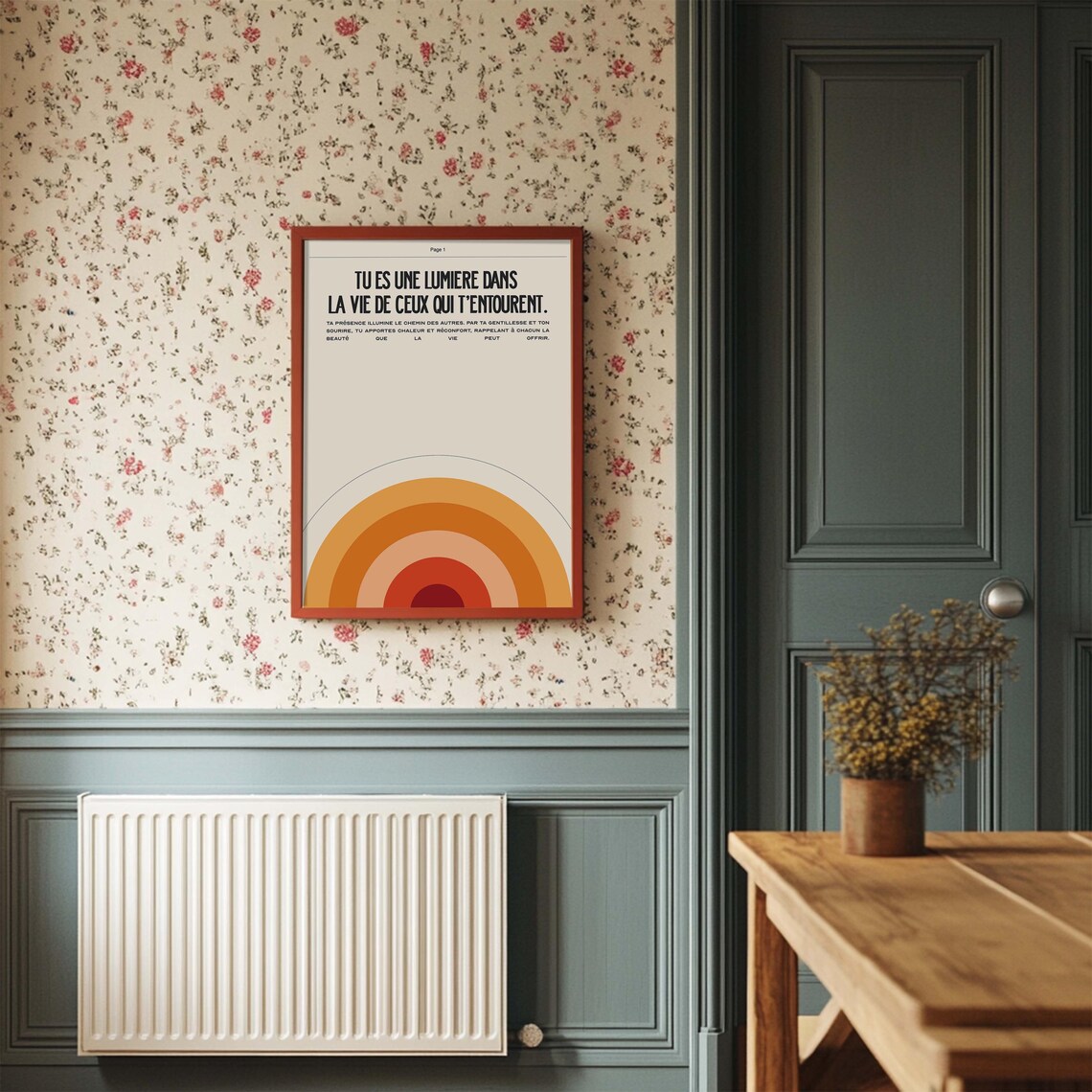 Tu Es Une Lumiere Dans La Vie Orange Sunset French Quote Poster - Image 3
